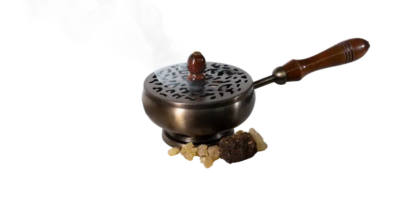 Brass Pot Burner with Wood Handle